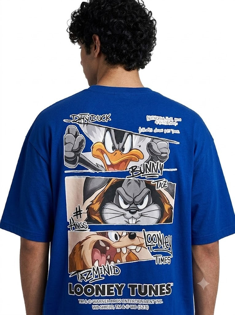 Looney Tunes Printed Round Neck Oversize Pre-customized Tshirt for Men