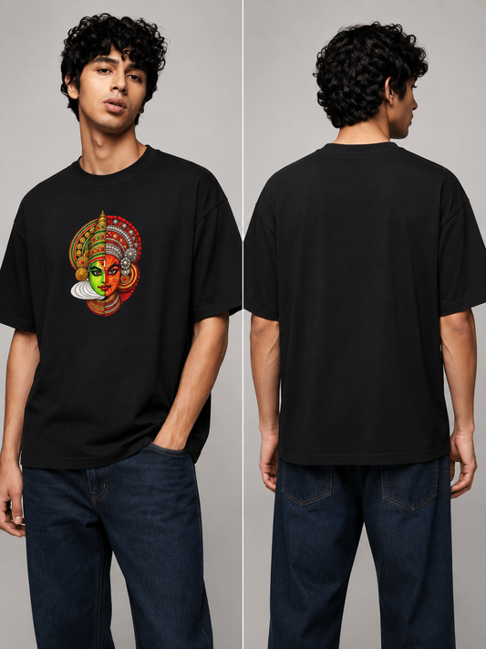 Kadhakali Printed Round Neck Oversize Pre-customized Tshirt for Men