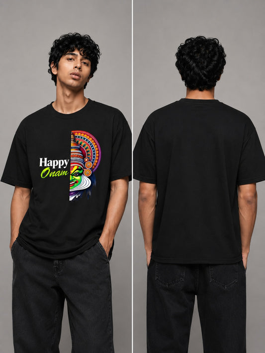 OnamKadhakali Printed Round Neck Oversize Pre-customized Tshirt for Men