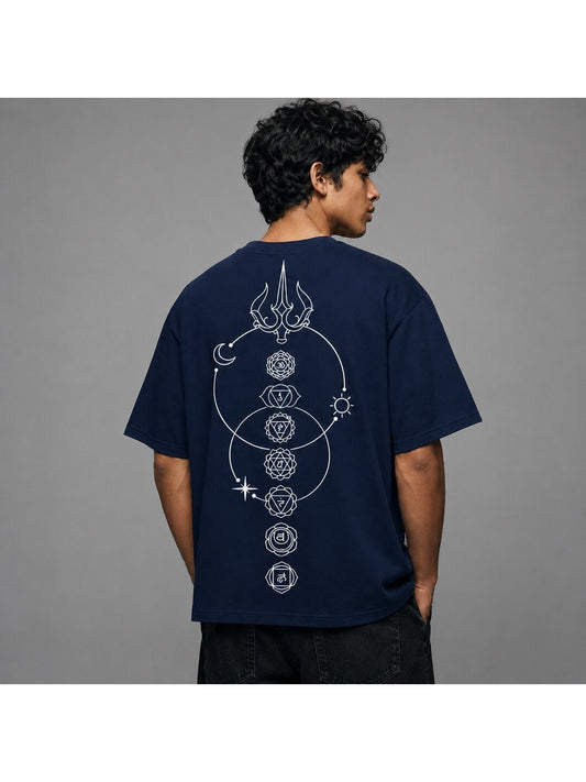 Lunar Drift Printed Round Neck Oversize Pre-customized Tshirt for Men