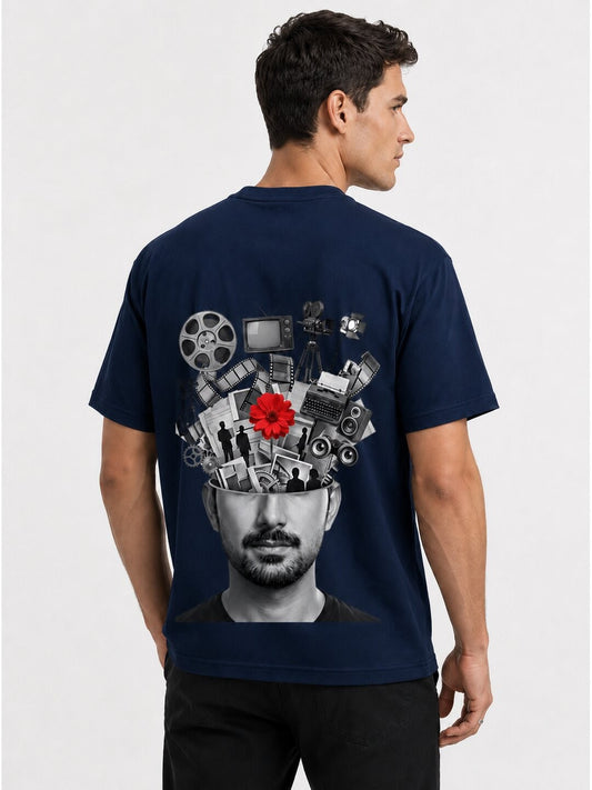 Influencer brain Printed Round Neck Oversize Pre-customized Tshirt for Men