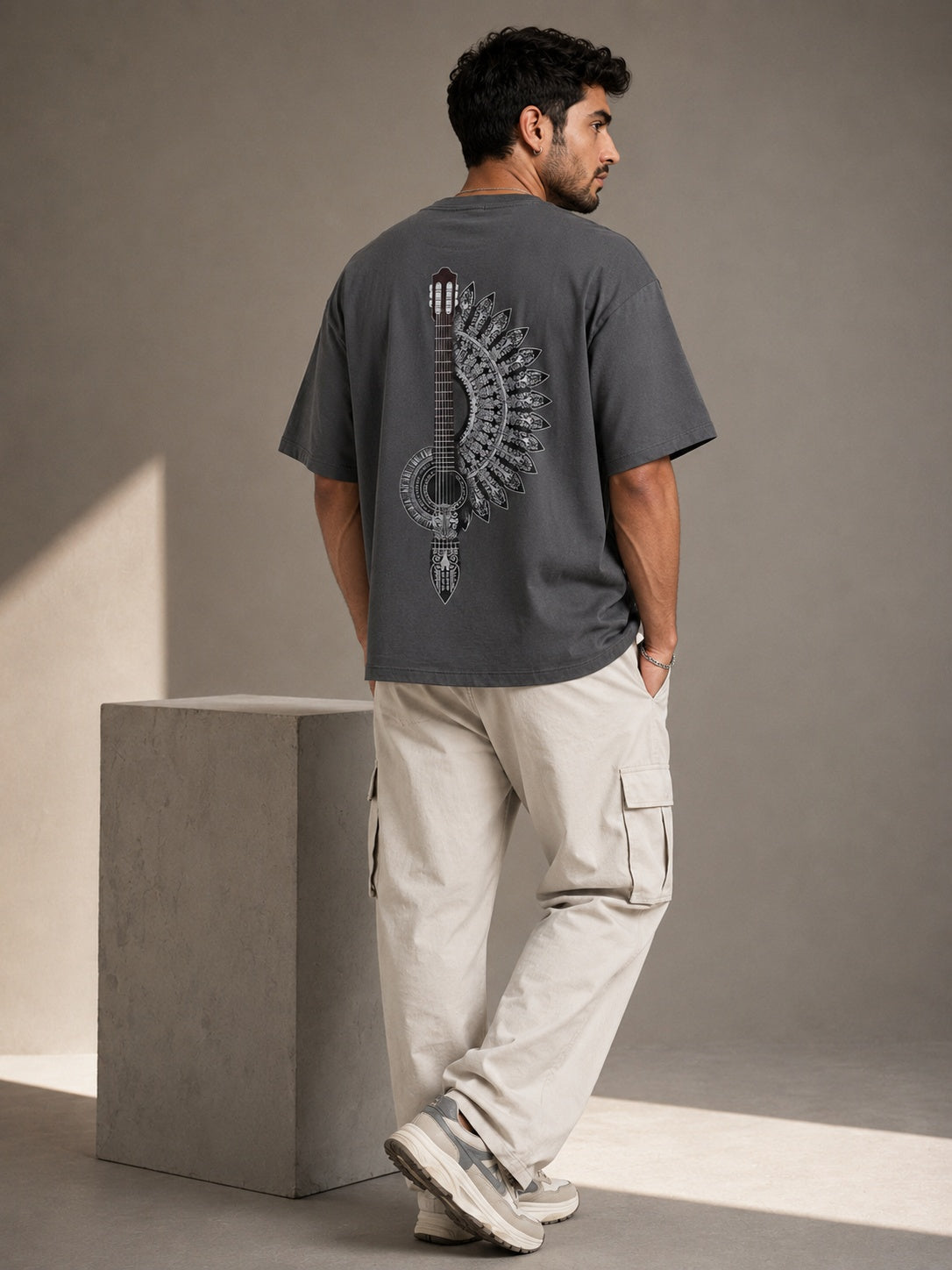 Mixed Frame Printed Round Neck Oversize Pre-customized Tshirt for Men