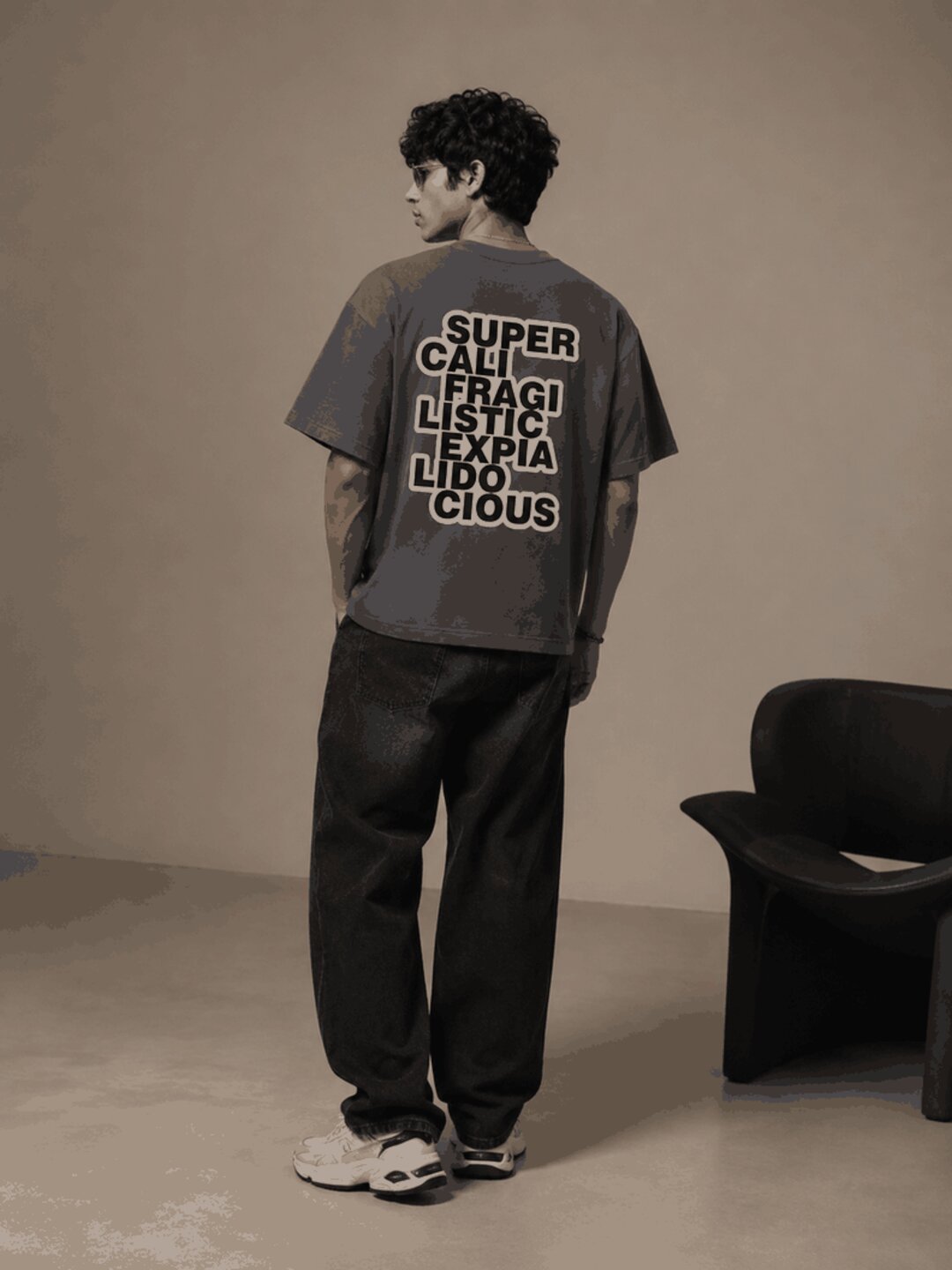 Guiness Word Printed Round Neck Oversize Pre-customized Tshirt for Men