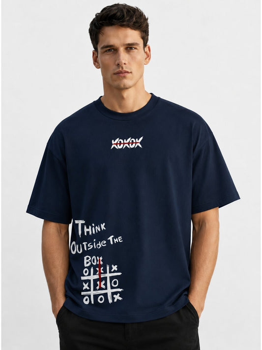 Out of the Box Printed Round Neck Oversize Pre-customized Tshirt for Men
