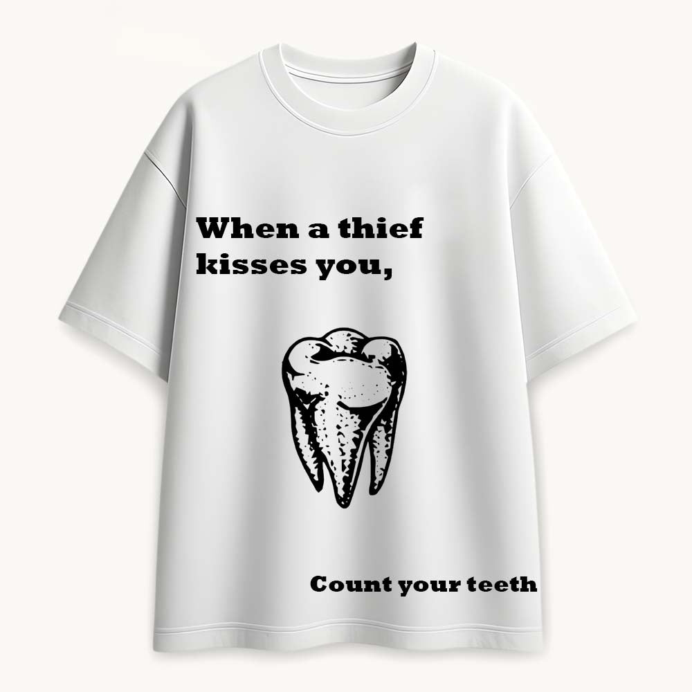 Tooth Printed Round Neck Oversize Pre-customized Tshirt for Men