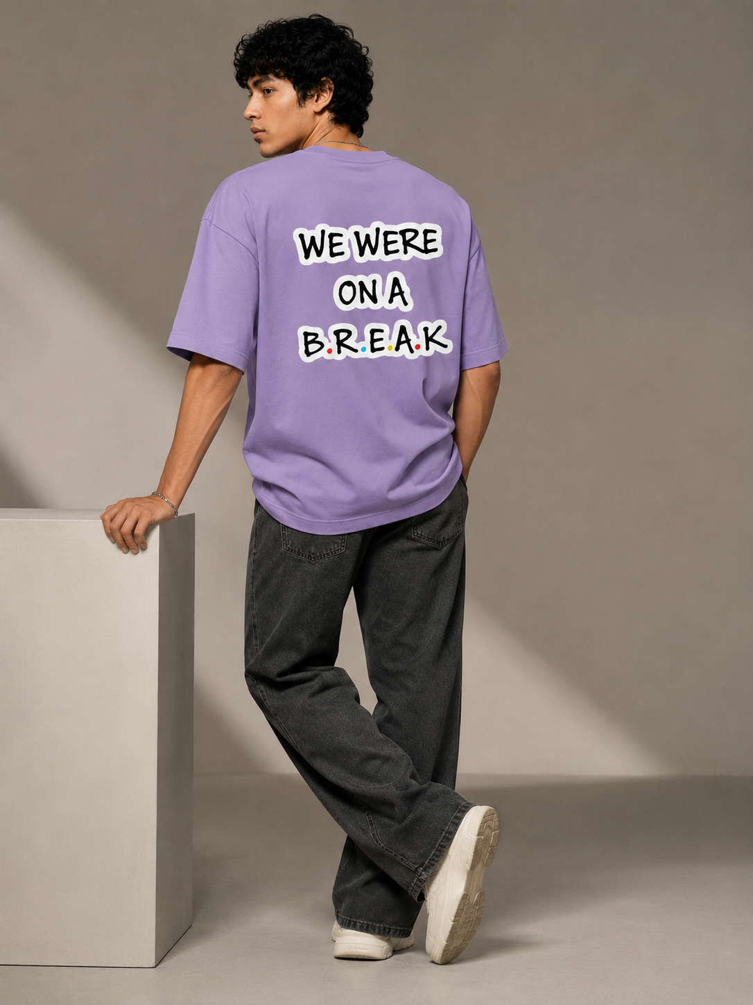 Break Printed Round Neck Oversize Pre-customized Tshirt for Men