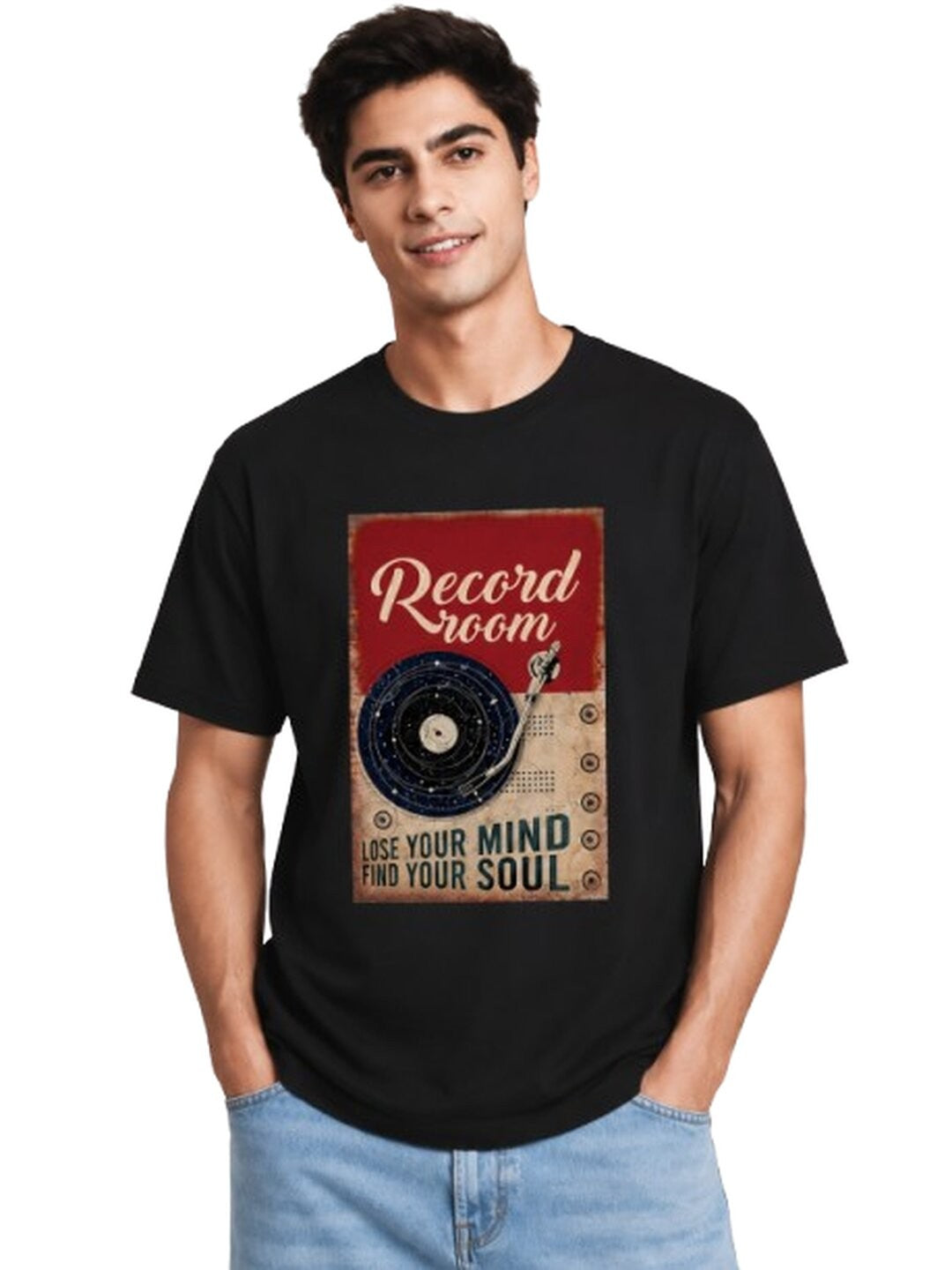Vintage gram Printed Round Neck Regular Pre-customized Tshirt for Men