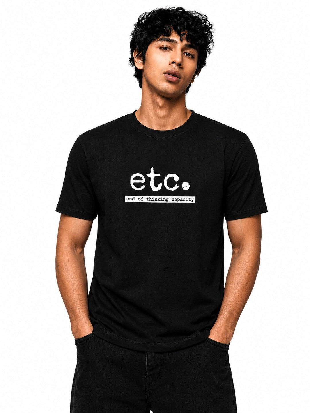 ETC Printed Round Neck Regular Pre-customized Tshirt for Men