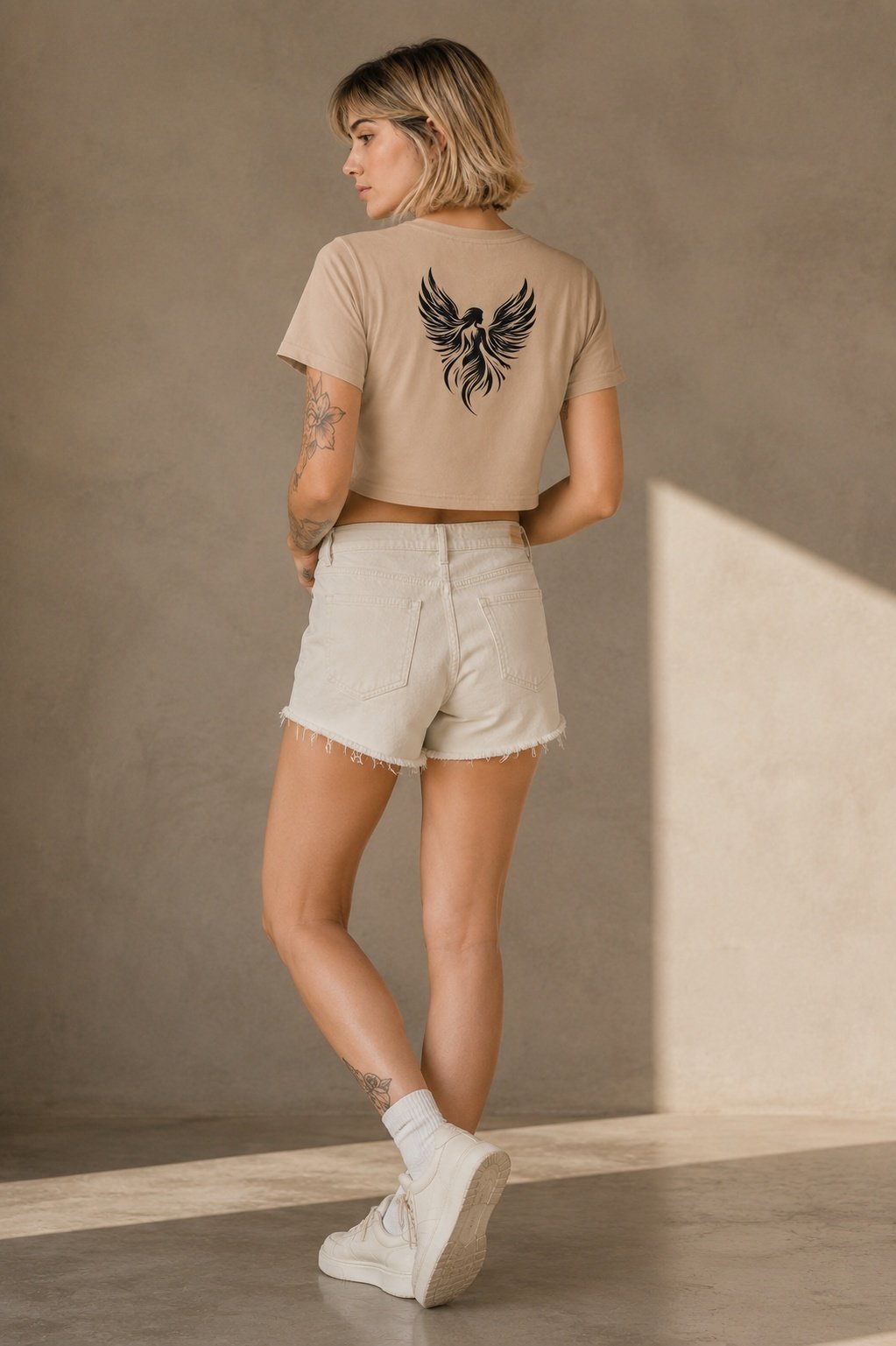 Lucifer lady Printed Round Neck Crop Pre-customized Tshirt for Women