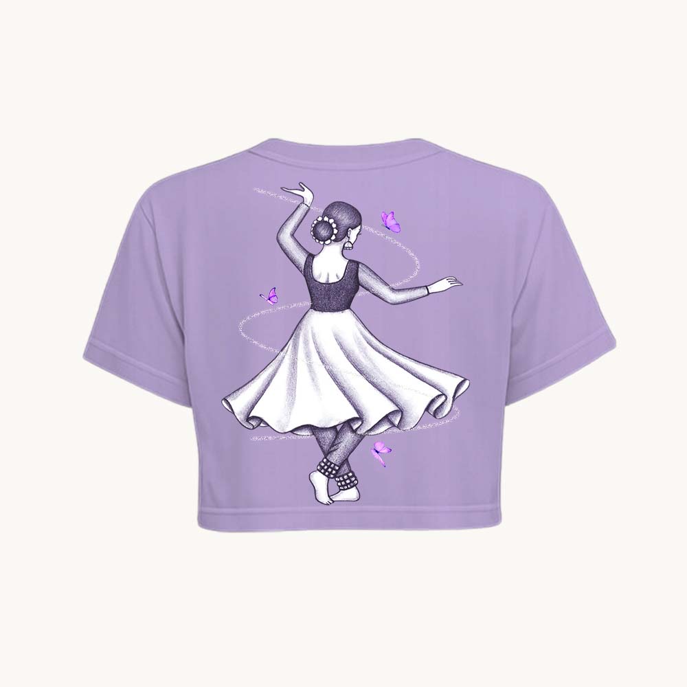 Indian Dancer Printed Round Neck Crop Pre-customized Tshirt for Women