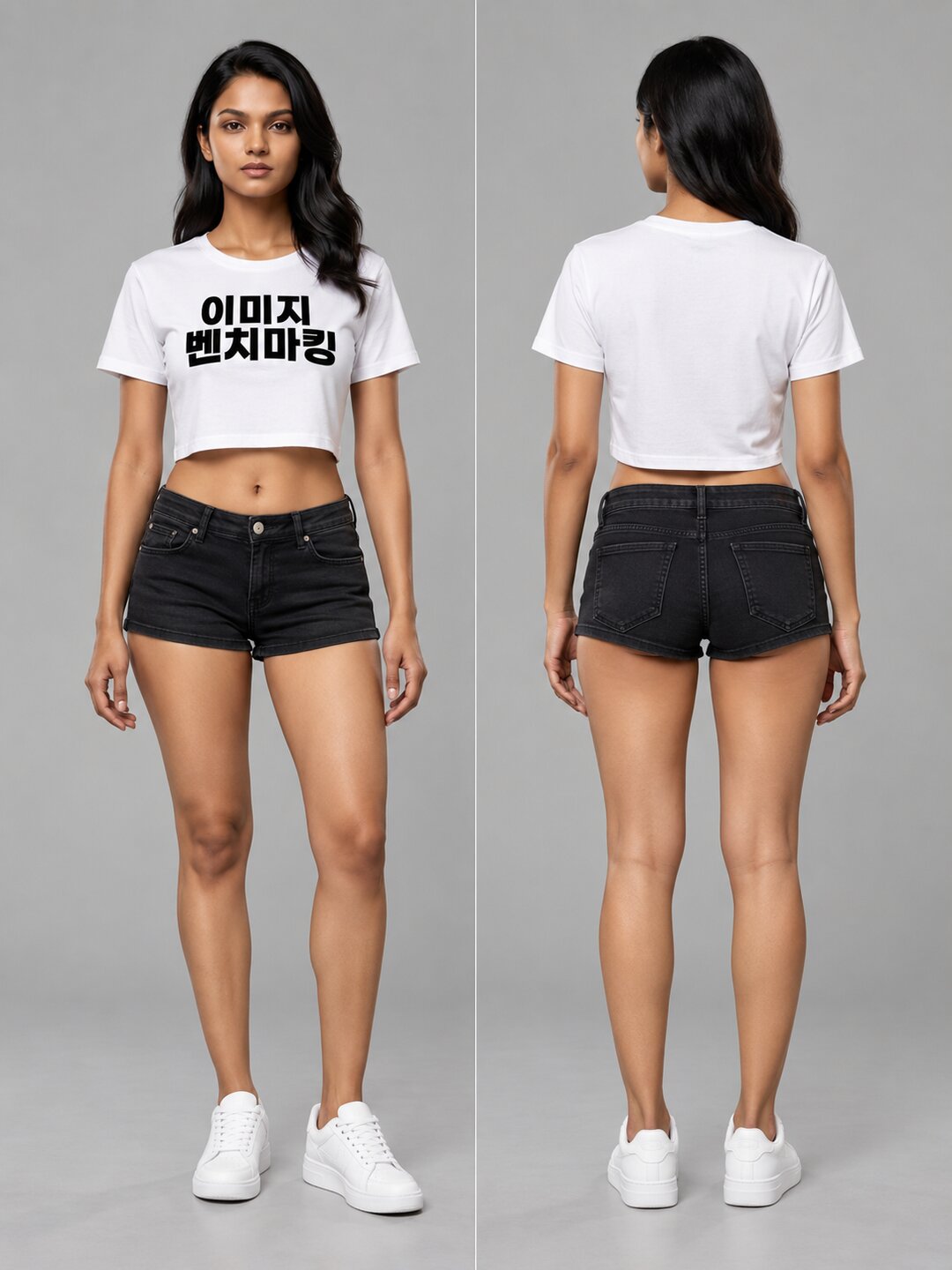 Benchmark Printed Round Neck Crop Pre-customized Tshirt for Women