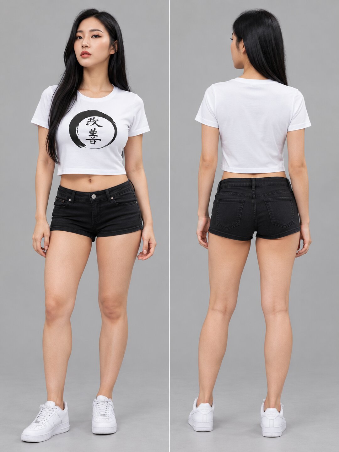 Reform Printed Round Neck Crop Pre-customized Tshirt for Women
