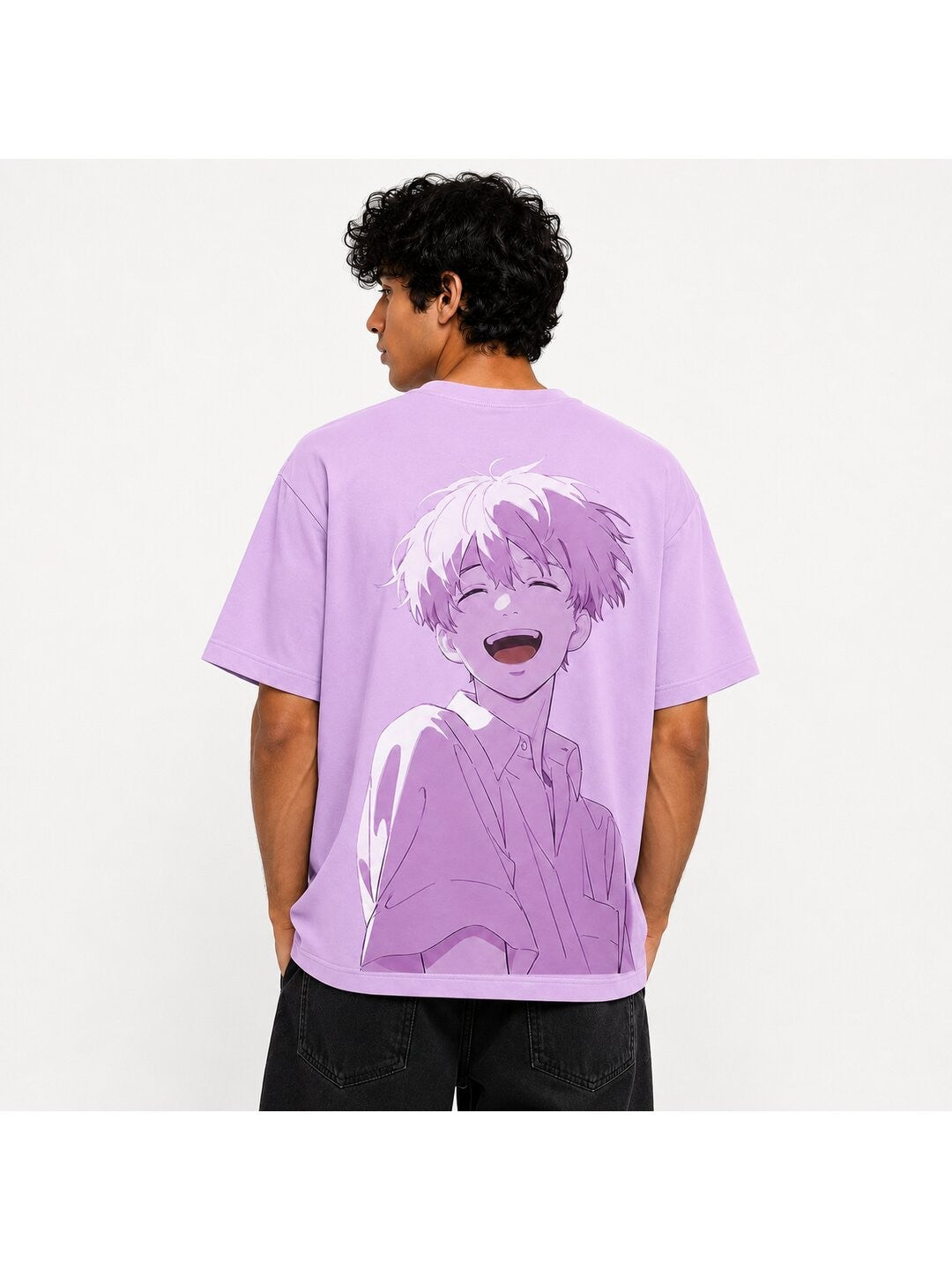 Retro Grain Printed Round Neck Oversize Pre-customized Tshirt for Men