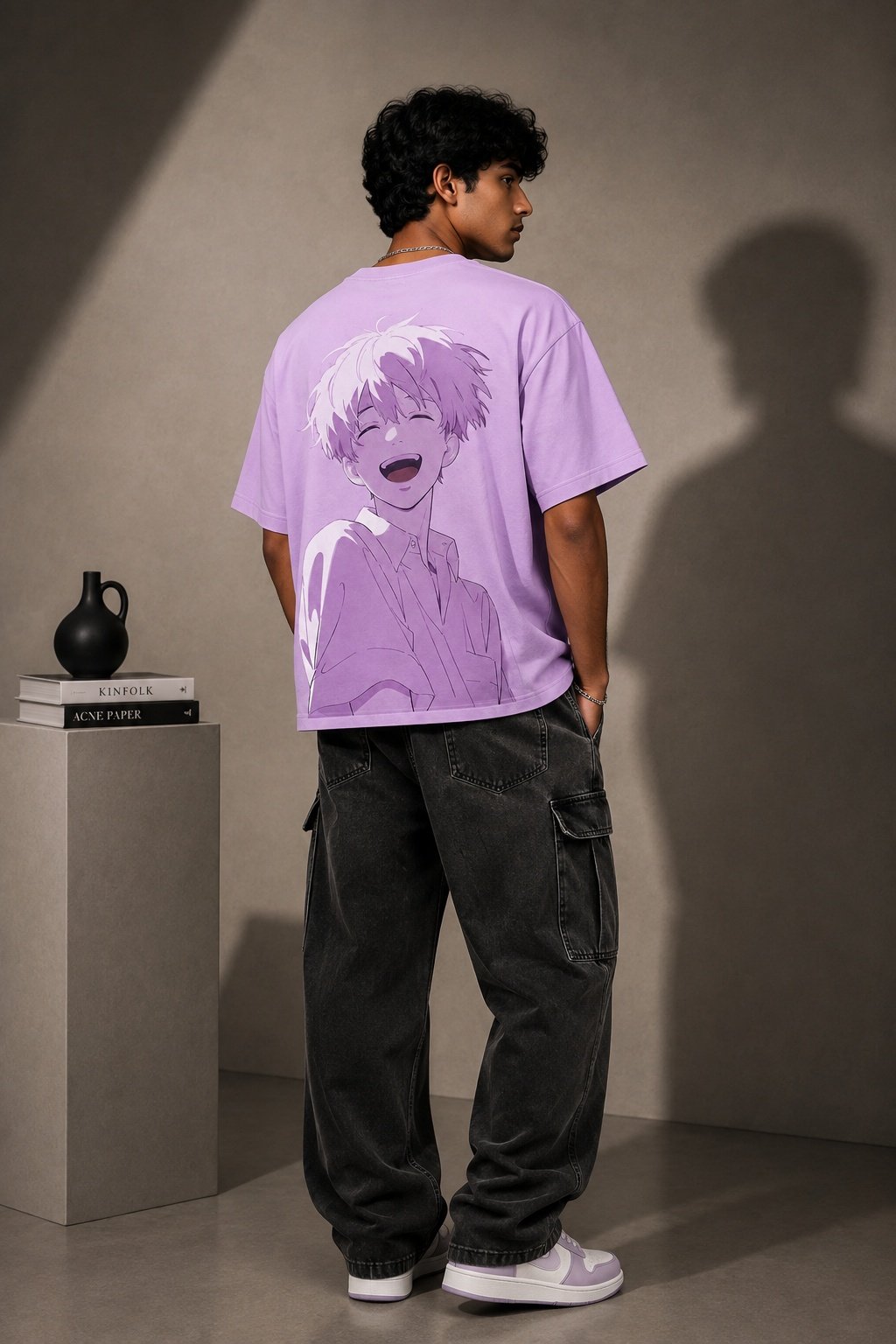 Retro Grain Printed Round Neck Oversize Pre-customized Tshirt for Men