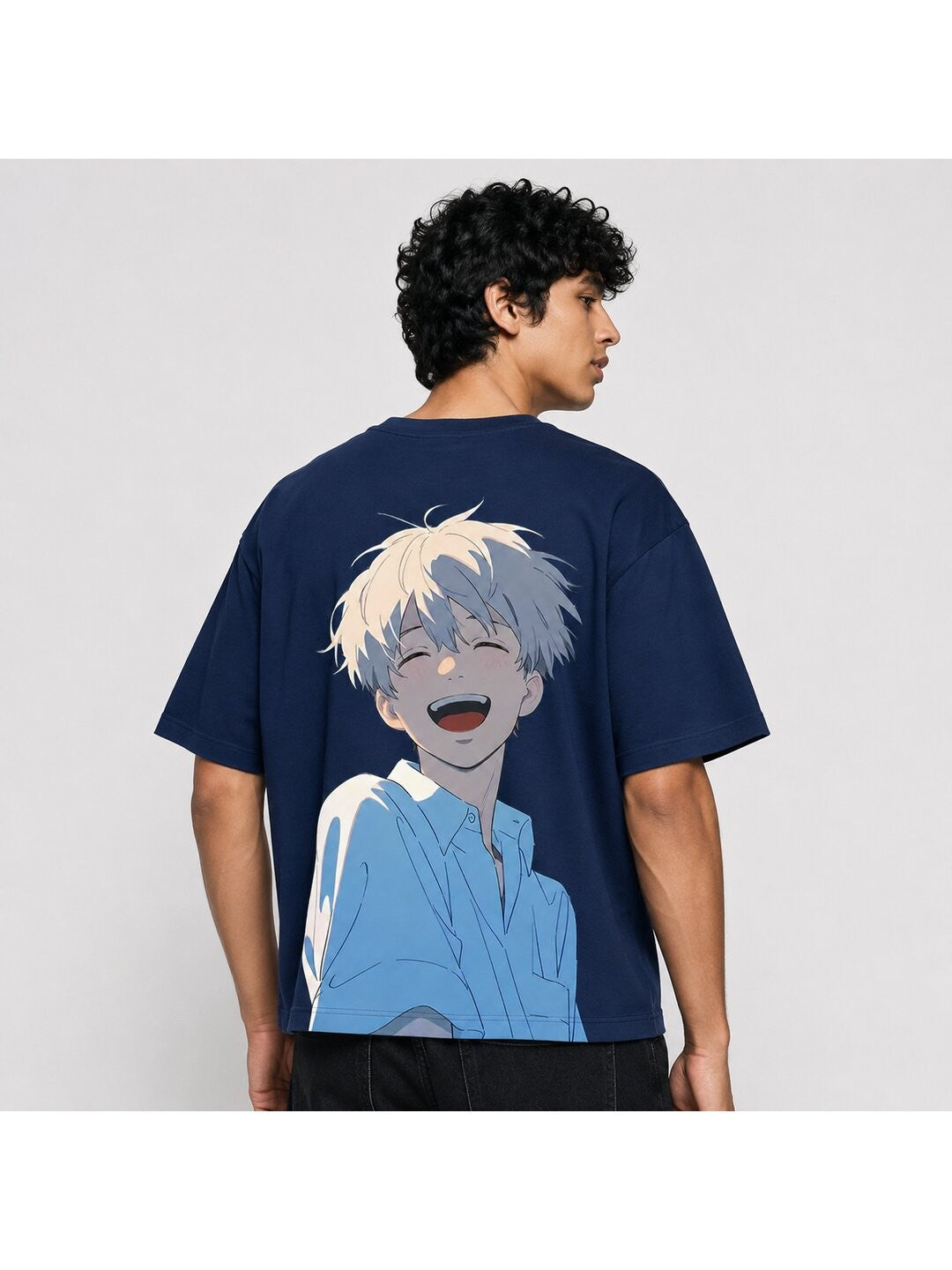Retro Grain Printed Round Neck Oversize Pre-customized Tshirt for Men