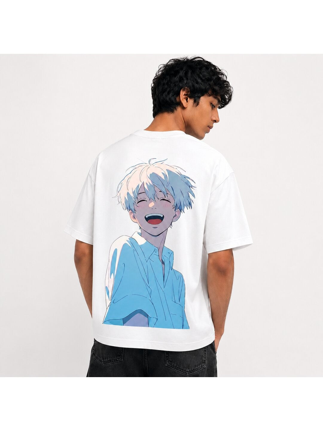 Retro Grain Printed Round Neck Oversize Pre-customized Tshirt for Men