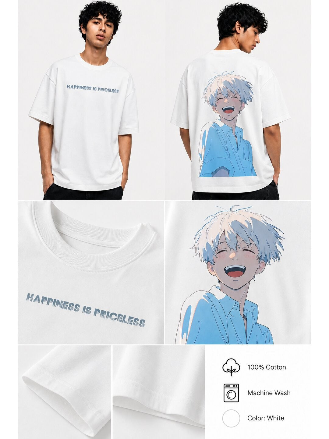 Retro Grain Printed Round Neck Oversize Pre-customized Tshirt for Men