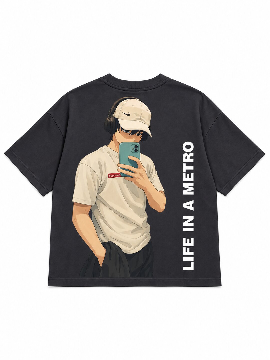 FadeddFrame Printed Round Neck Oversize Pre-customized Tshirt for Men