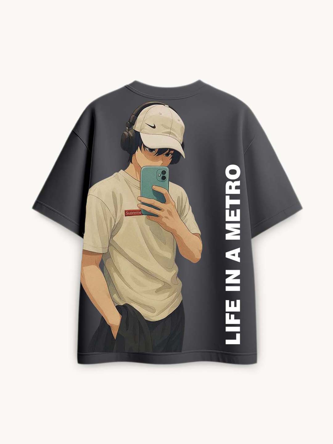 FadeddFrame Printed Round Neck Oversize Pre-customized Tshirt for Men