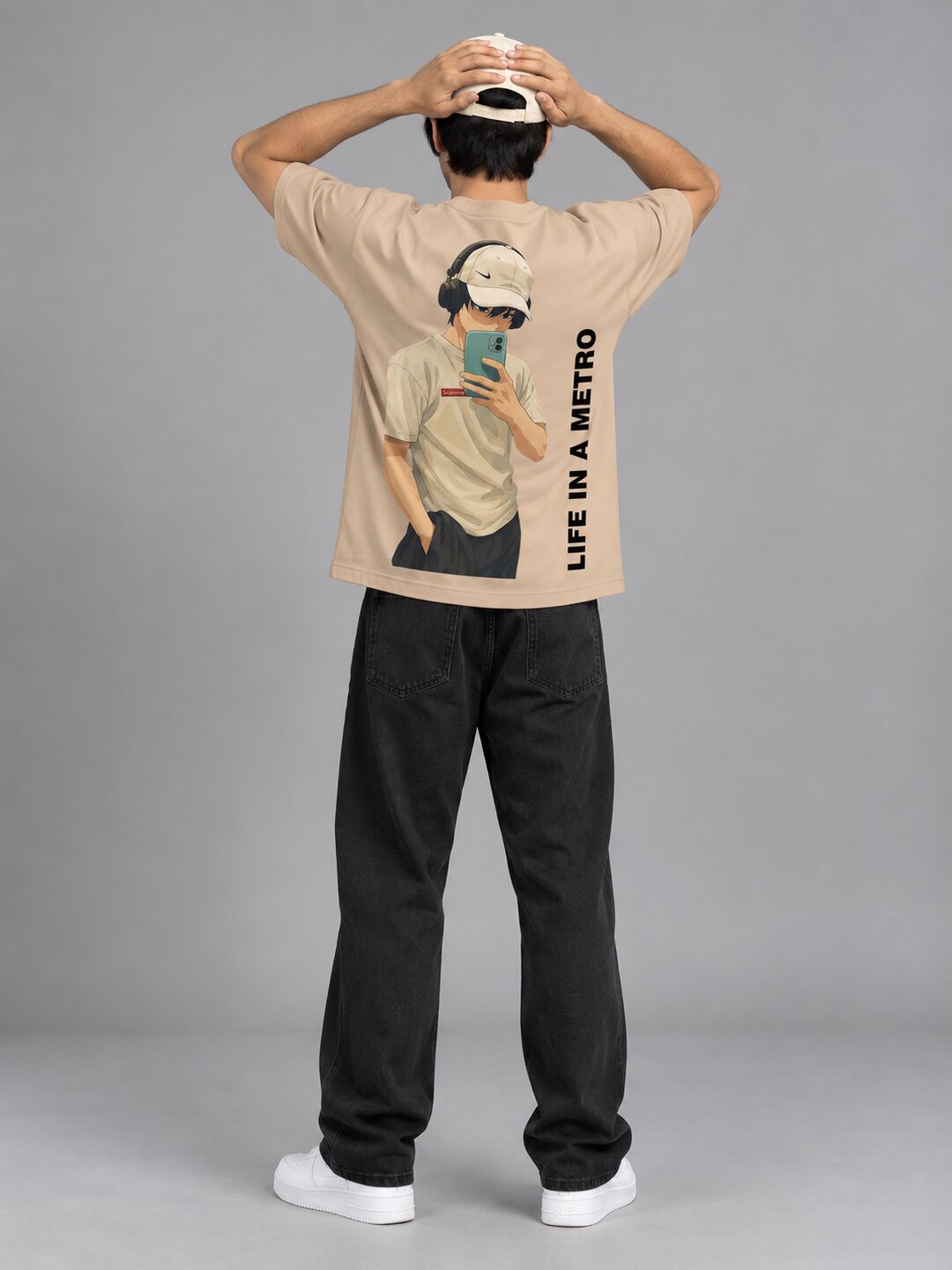 FadeddFrame Printed Round Neck Oversize Pre-customized Tshirt for Men