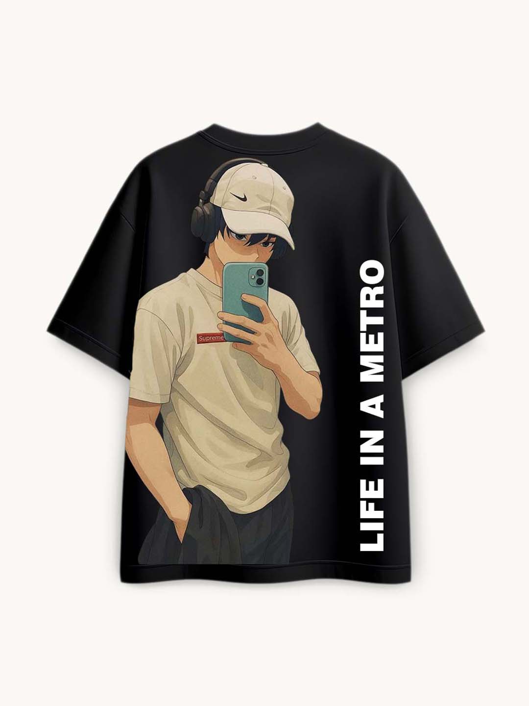 FadeddFrame Printed Round Neck Oversize Pre-customized Tshirt for Men