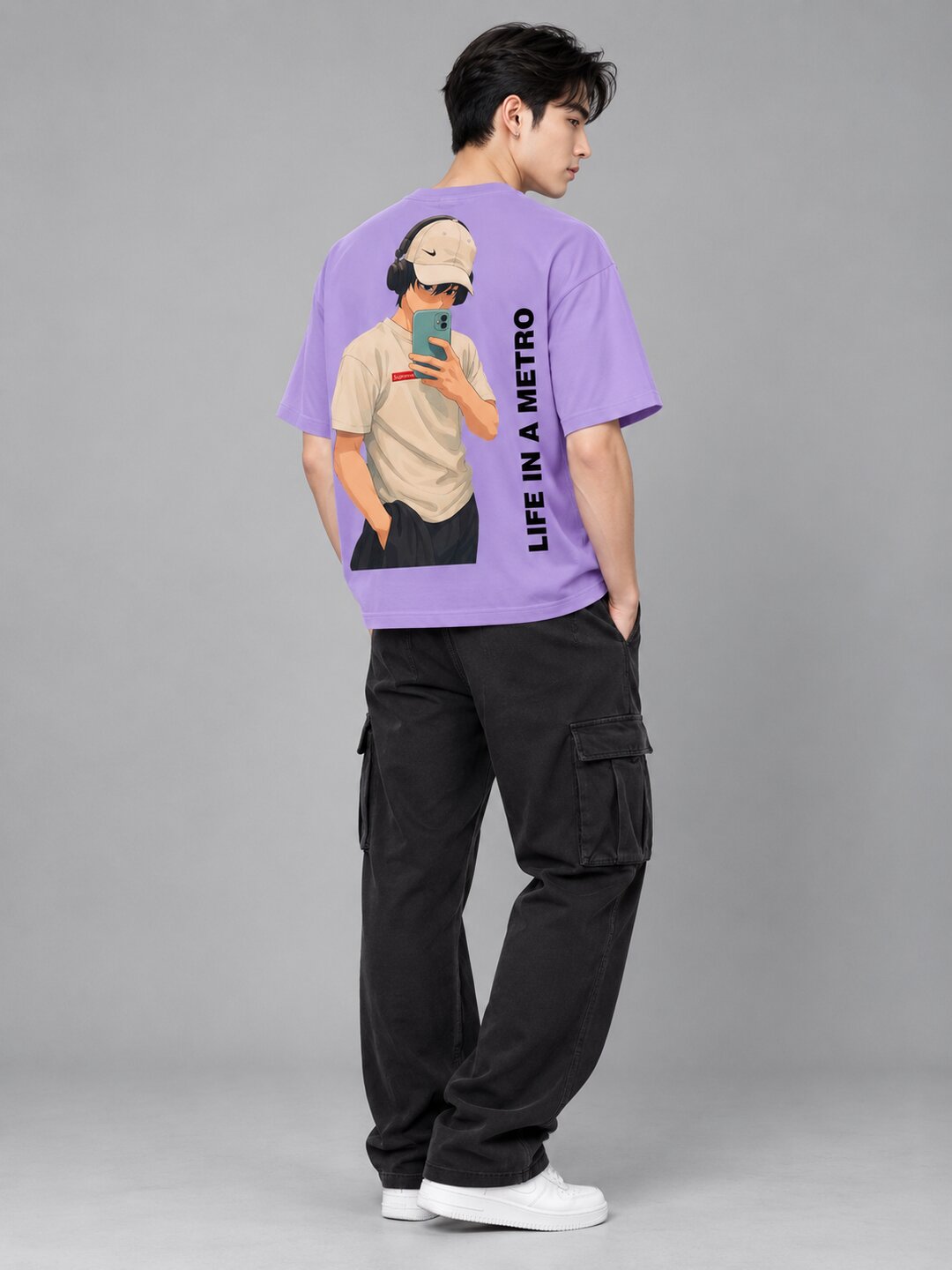 FadeddFrame Printed Round Neck Oversize Pre-customized Tshirt for Men