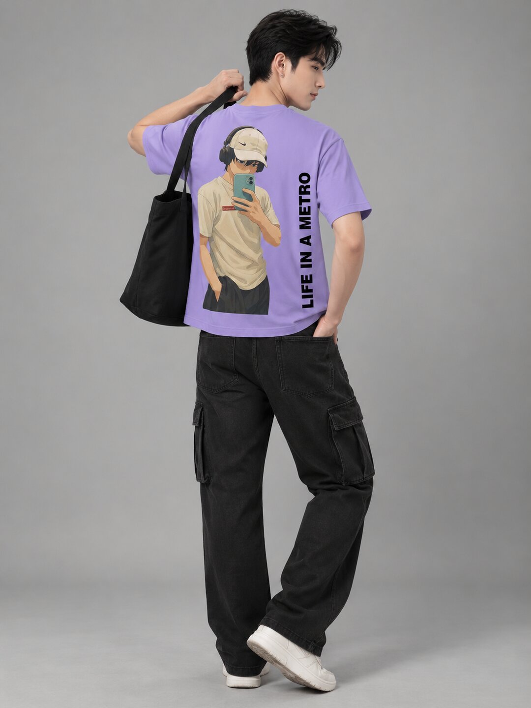 FadeddFrame Printed Round Neck Oversize Pre-customized Tshirt for Men