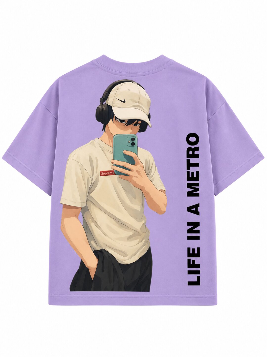 FadeddFrame Printed Round Neck Oversize Pre-customized Tshirt for Men