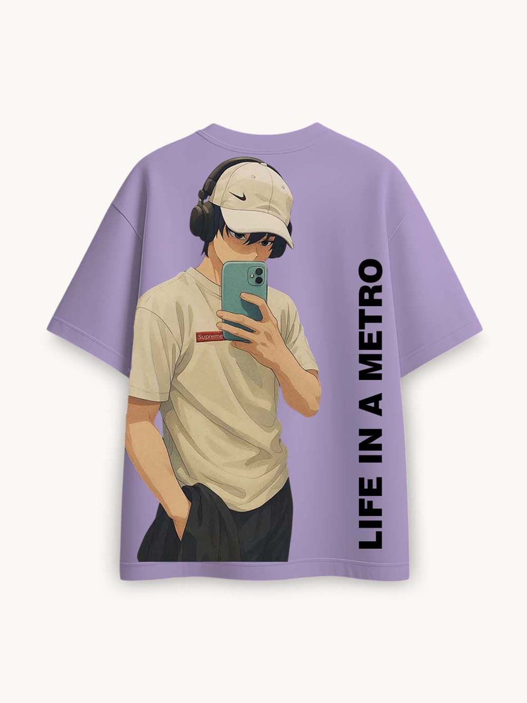 FadeddFrame Printed Round Neck Oversize Pre-customized Tshirt for Men