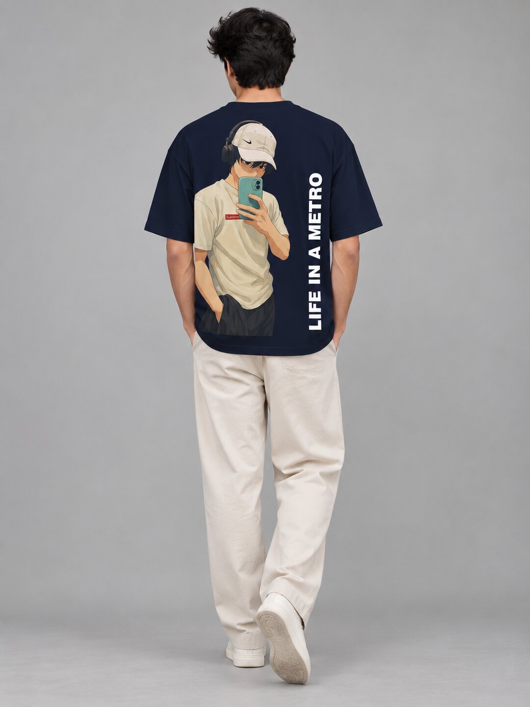 FadeddFrame Printed Round Neck Oversize Pre-customized Tshirt for Men