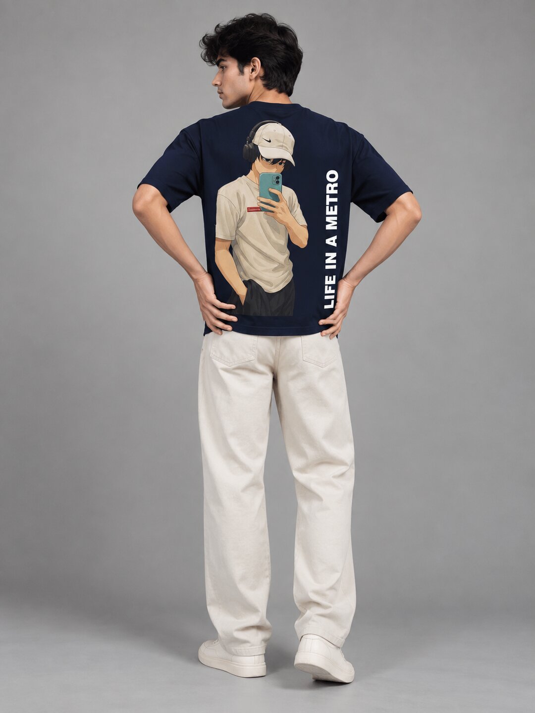 FadeddFrame Printed Round Neck Oversize Pre-customized Tshirt for Men