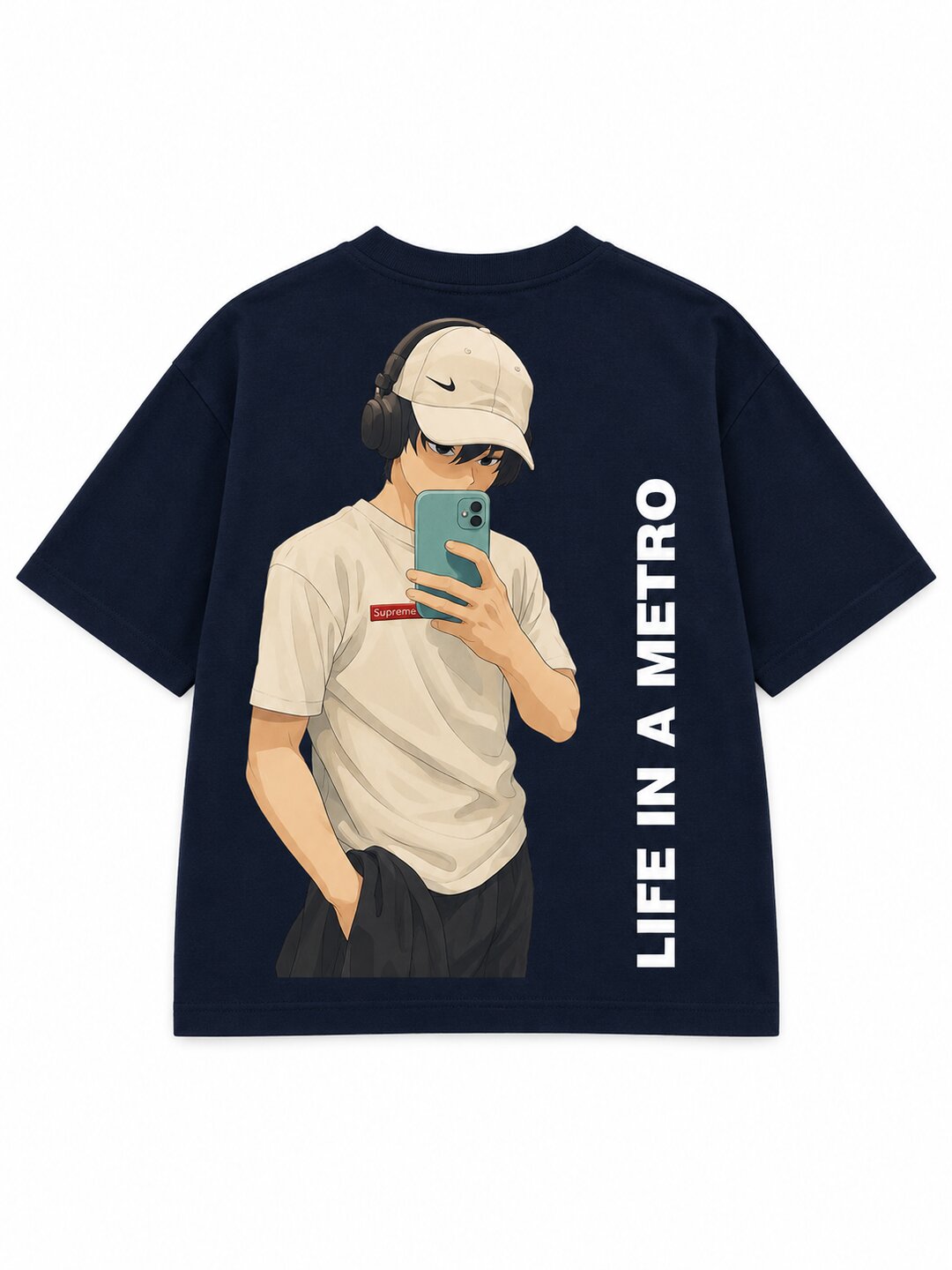 FadeddFrame Printed Round Neck Oversize Pre-customized Tshirt for Men