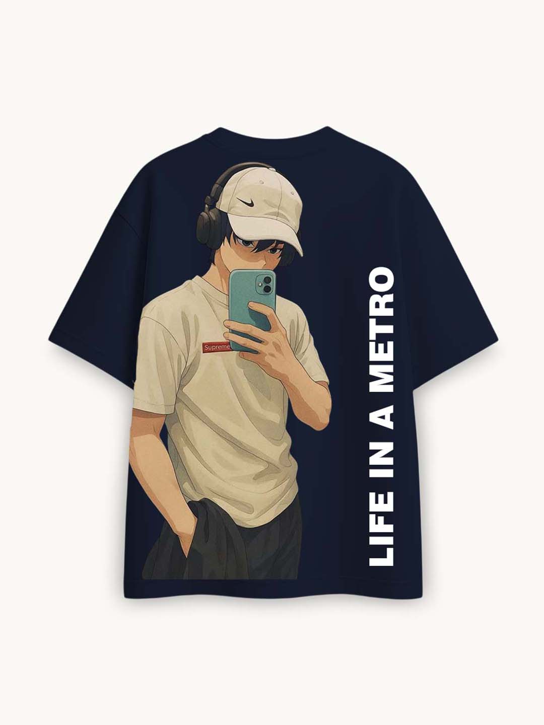 FadeddFrame Printed Round Neck Oversize Pre-customized Tshirt for Men