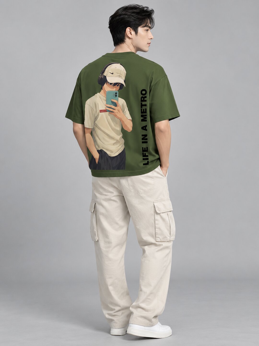 FadeddFrame Printed Round Neck Oversize Pre-customized Tshirt for Men