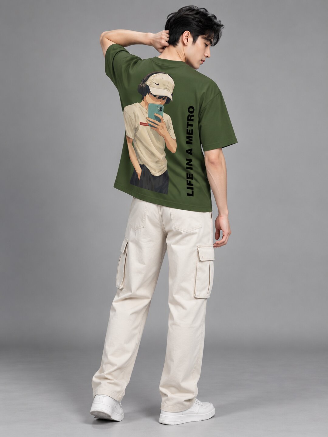 FadeddFrame Printed Round Neck Oversize Pre-customized Tshirt for Men