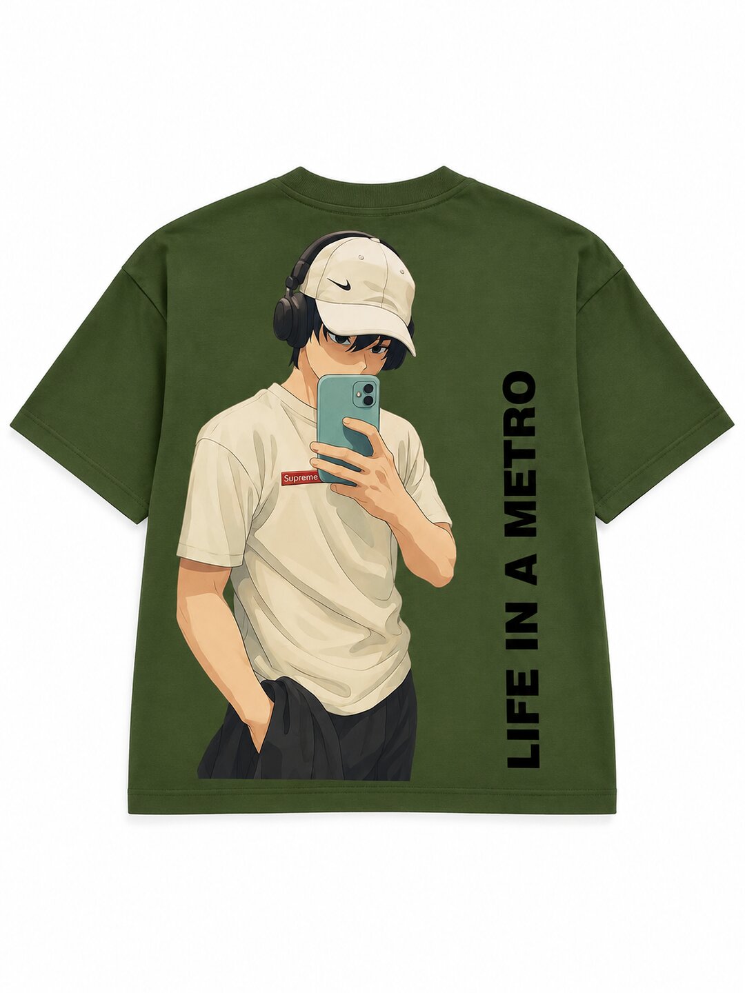 FadeddFrame Printed Round Neck Oversize Pre-customized Tshirt for Men