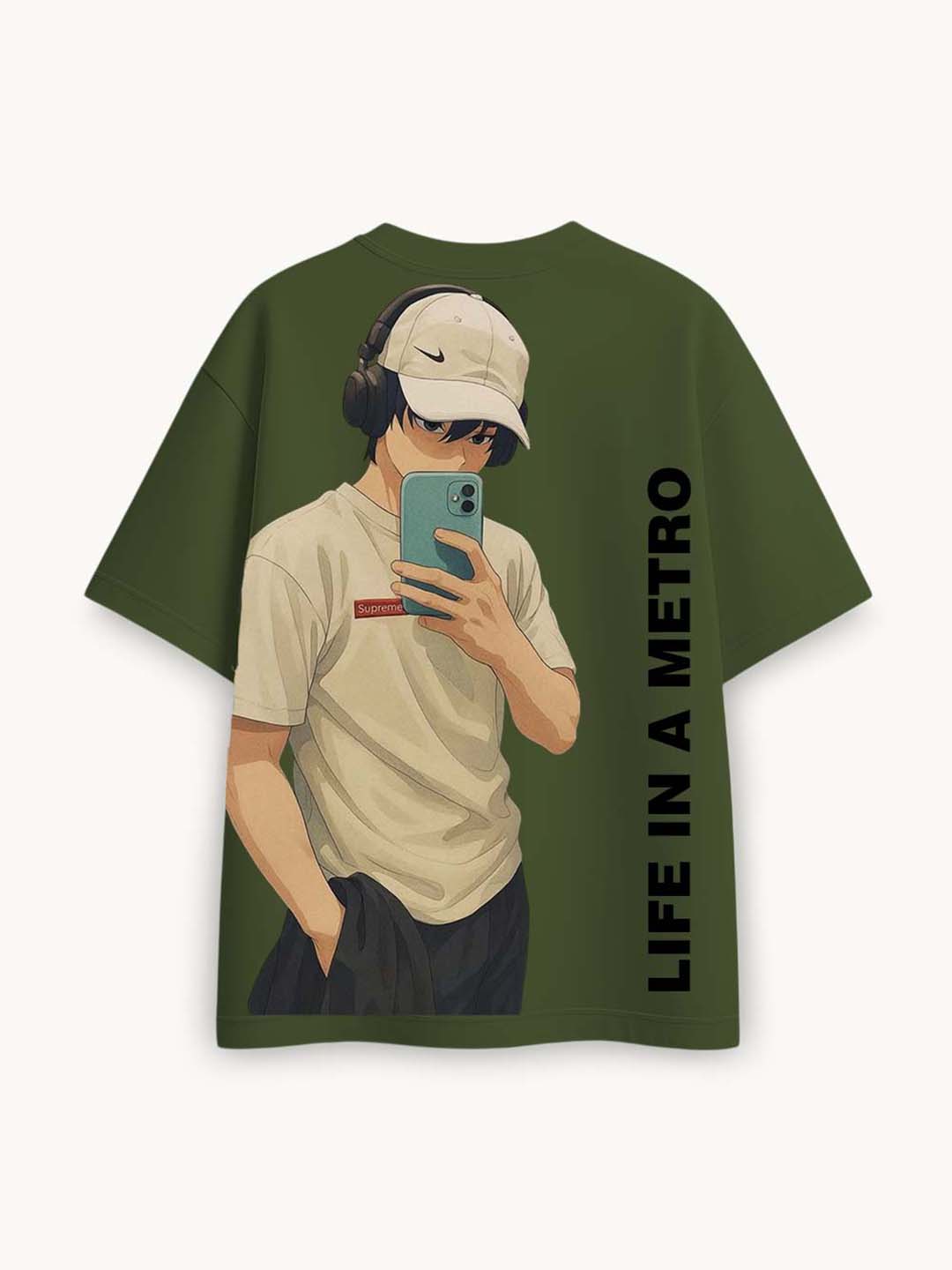 FadeddFrame Printed Round Neck Oversize Pre-customized Tshirt for Men