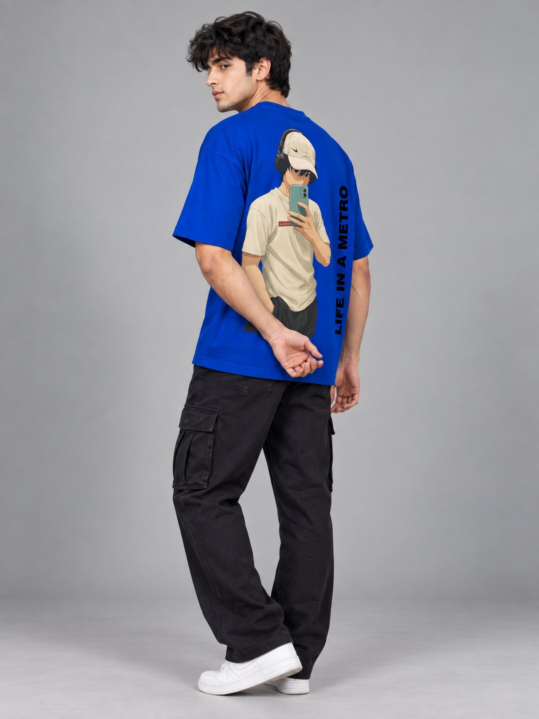 FadeddFrame Printed Round Neck Oversize Pre-customized Tshirt for Men