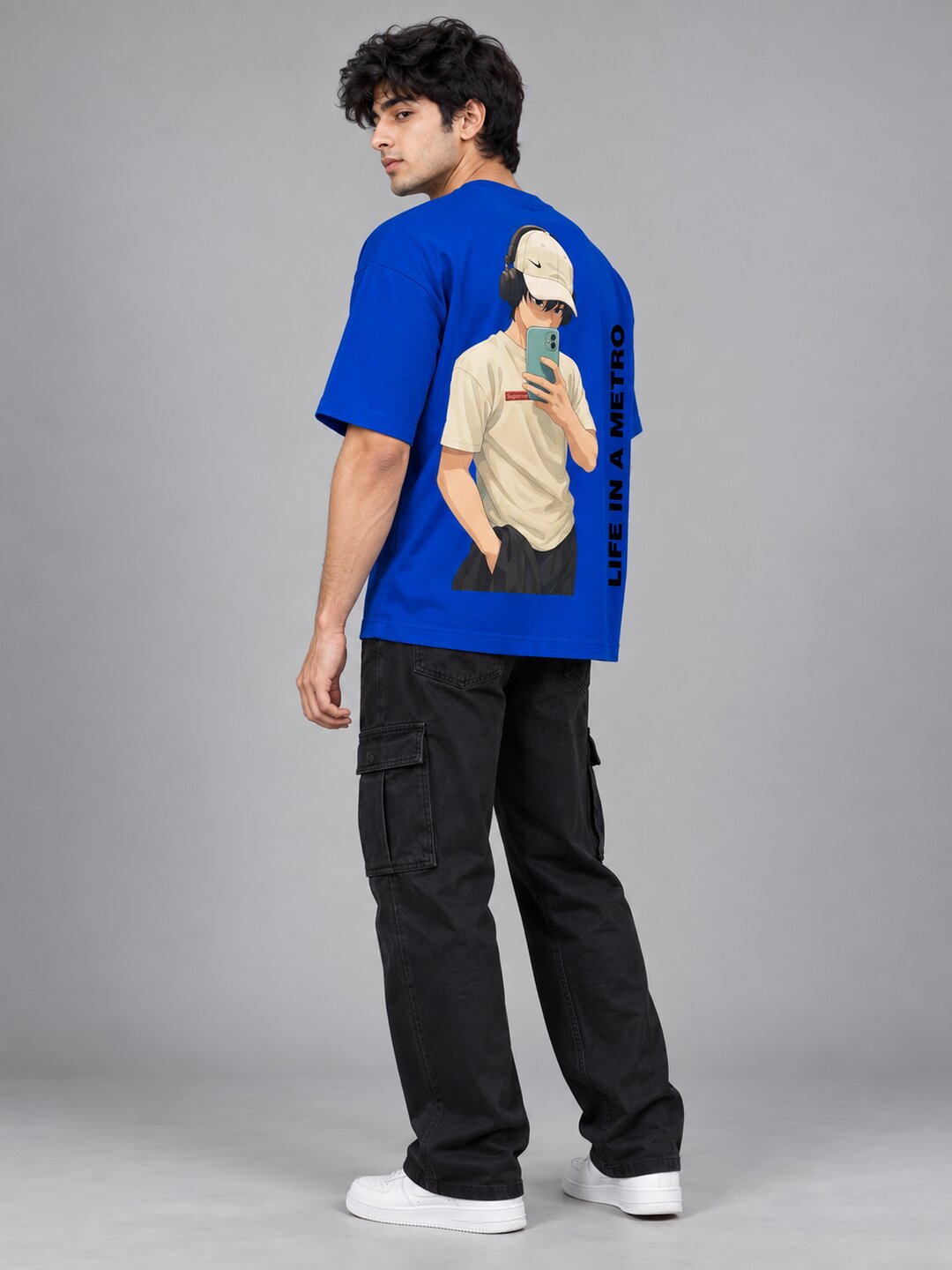FadeddFrame Printed Round Neck Oversize Pre-customized Tshirt for Men