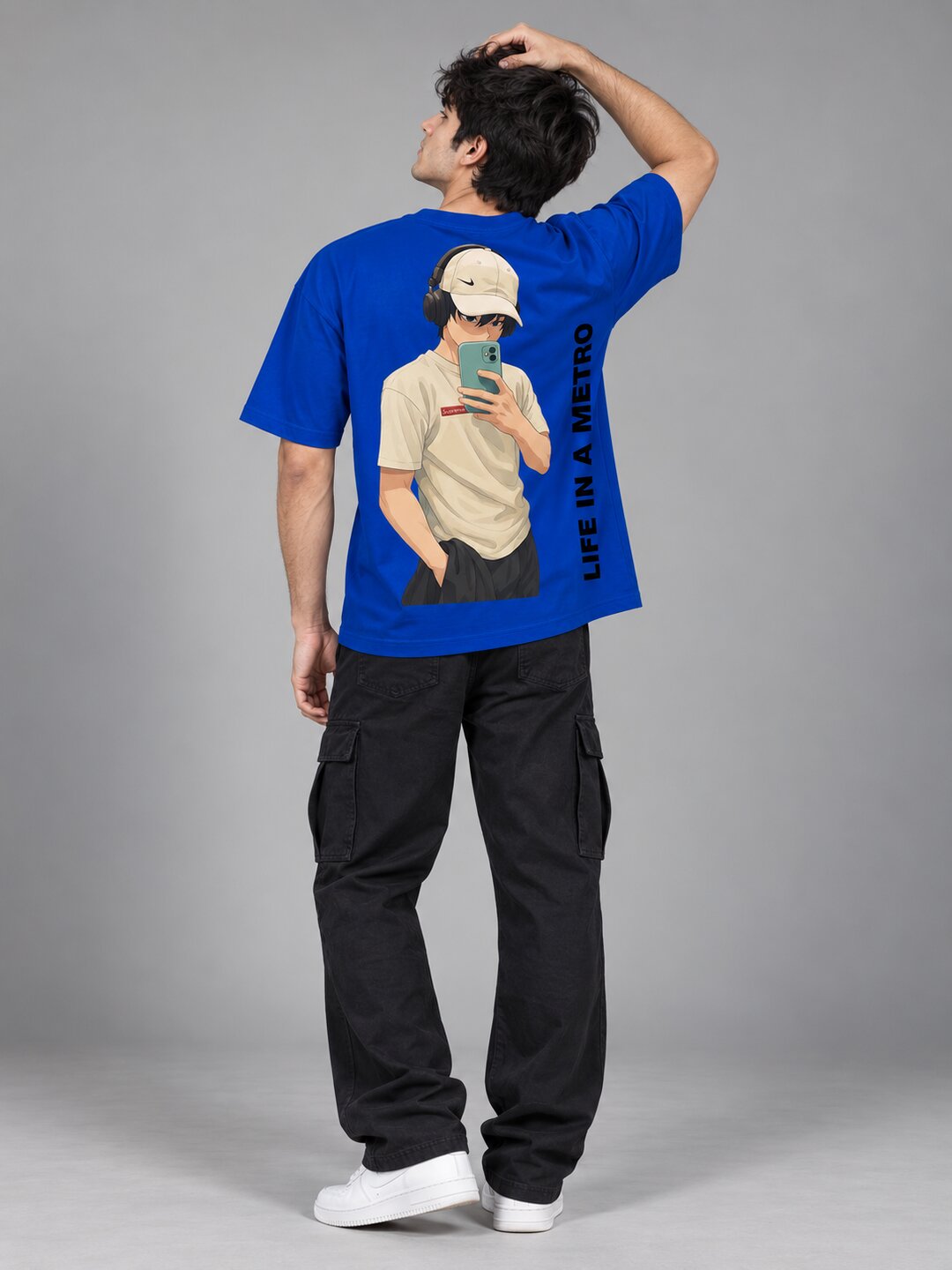 FadeddFrame Printed Round Neck Oversize Pre-customized Tshirt for Men