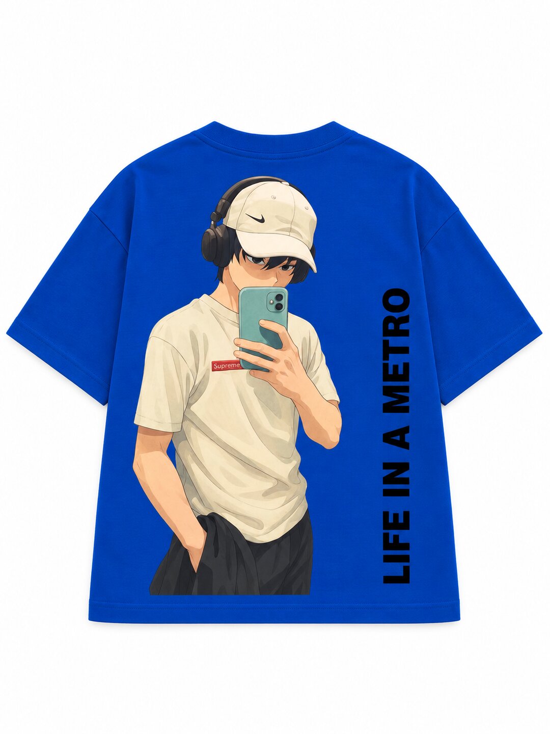 FadeddFrame Printed Round Neck Oversize Pre-customized Tshirt for Men