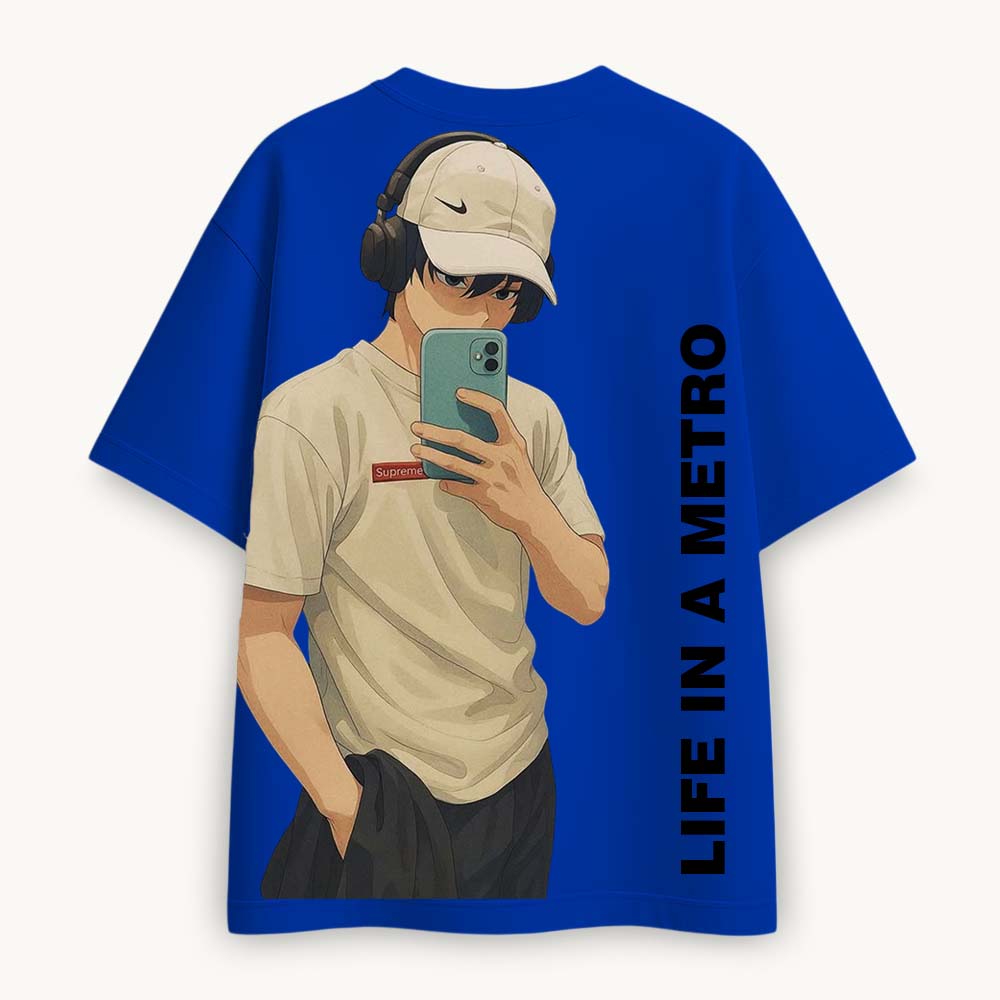 FadeddFrame Printed Round Neck Oversize Pre-customized Tshirt for Men