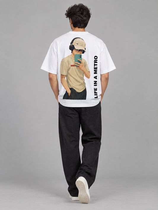 FadeddFrame Printed Round Neck Oversize Pre-customized Tshirt for Men