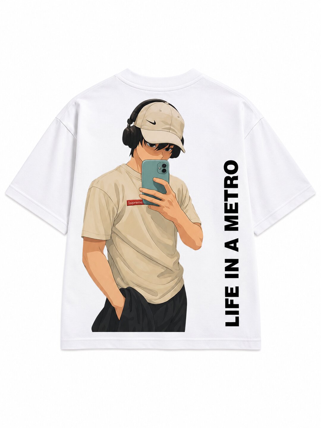 FadeddFrame Printed Round Neck Oversize Pre-customized Tshirt for Men