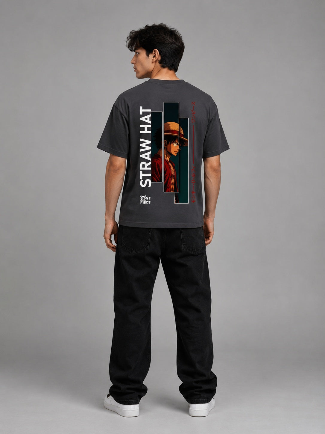 Strawhat Printed Round Neck Oversize Pre-customized Tshirt for Men