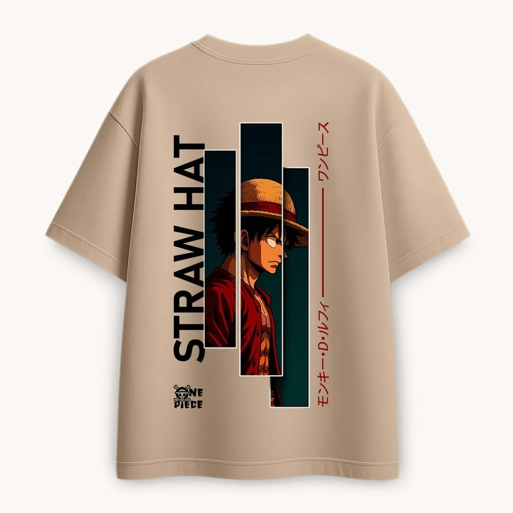 Strawhat Printed Round Neck Oversize Pre-customized Tshirt for Men