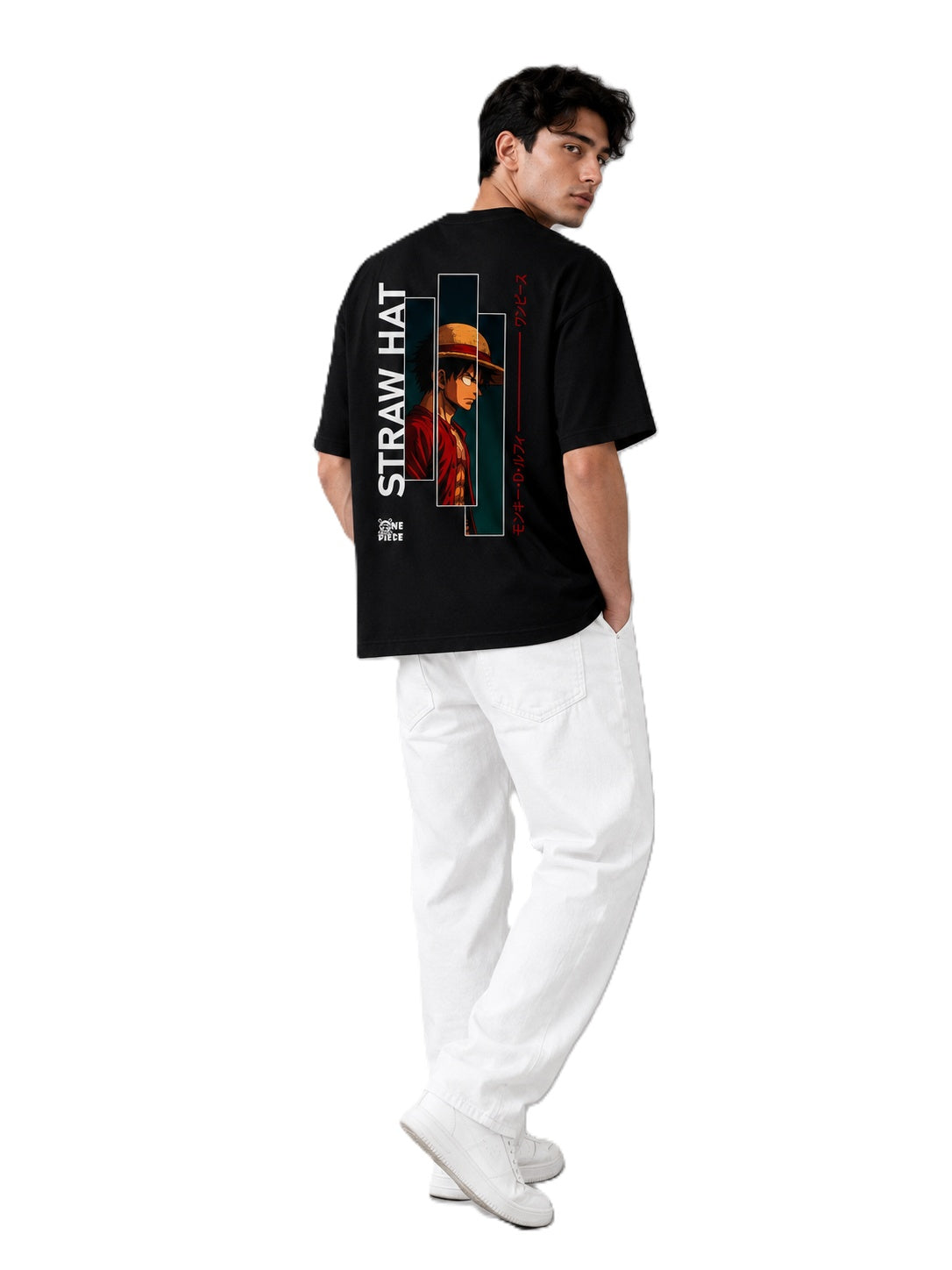 Strawhat Printed Round Neck Oversize Pre-customized Tshirt for Men