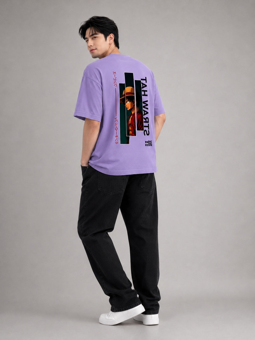 Strawhat Printed Round Neck Oversize Pre-customized Tshirt for Men