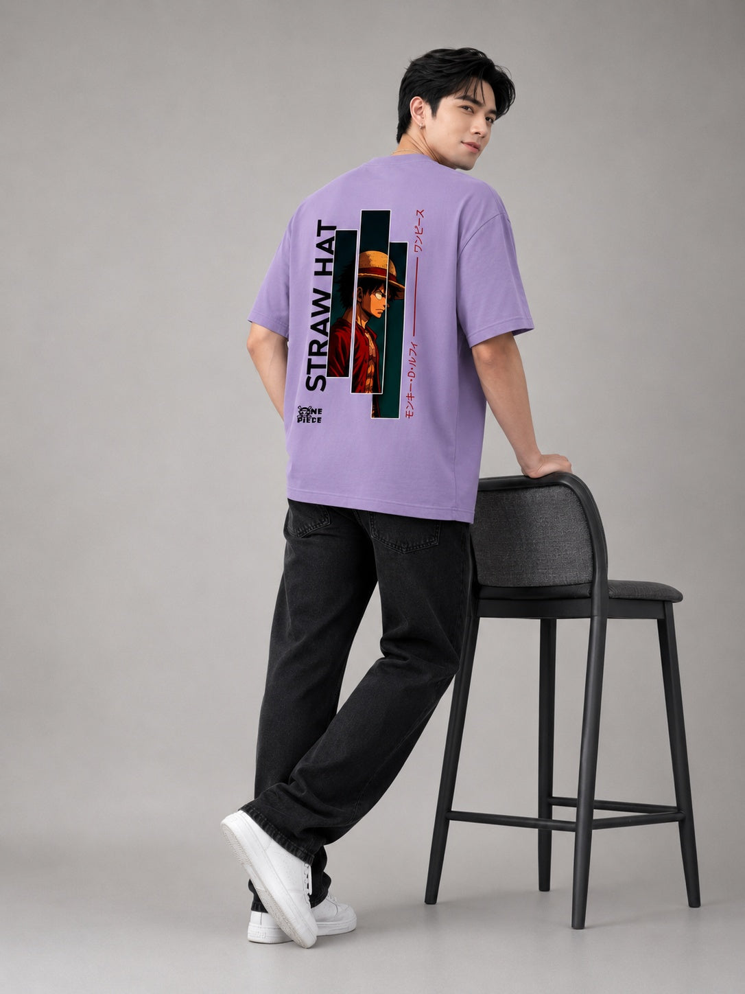 Strawhat Printed Round Neck Oversize Pre-customized Tshirt for Men