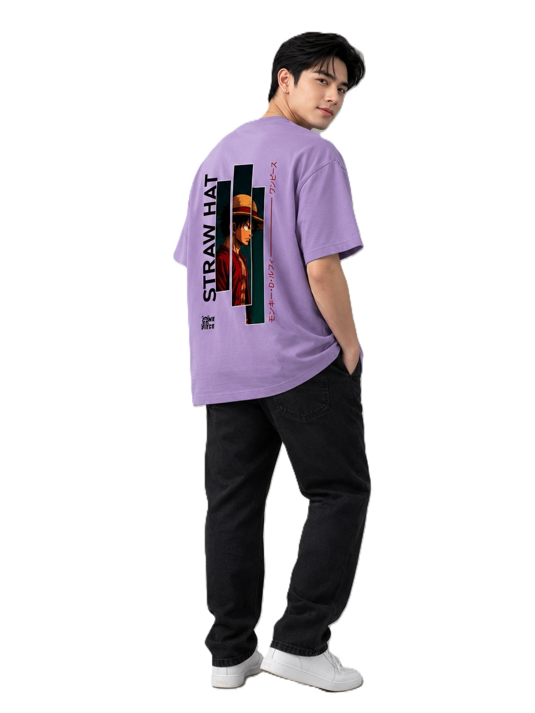 Strawhat Printed Round Neck Oversize Pre-customized Tshirt for Men